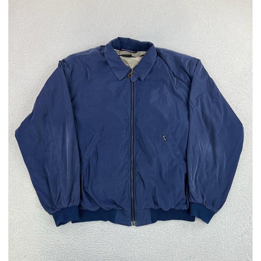 Faconnable Jacket Mens XL Blue Water Resistant Bomber Full Zip Lined Casual